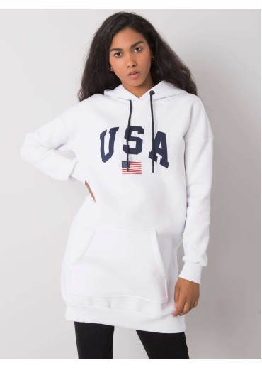 Biela predĺžená mikina