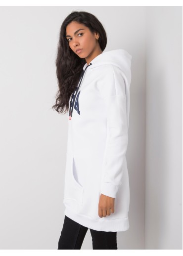 Biela predĺžená mikina