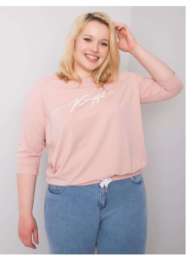 Tmavopúdrovo ružové tričko s 3/4 rukávom
