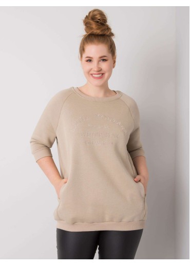 Béžovo hnedá pohodlná mikina