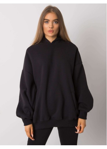 Čierna basic mikina s kapucňou