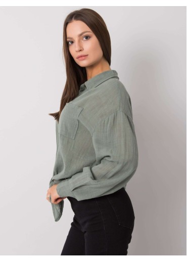 Khaki zelená predĺžená košeľa