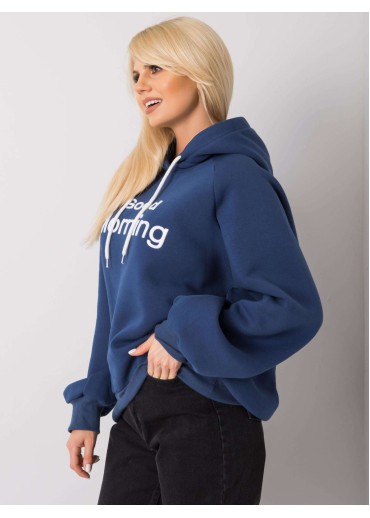 Modrá oteplená mikina s kapucňou