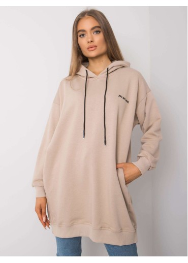 Béžovo hnedá predĺžená ONE SIZE mikina