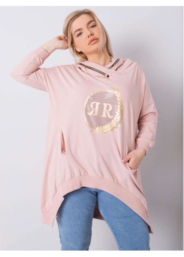 Tmavopúdrovo ružová mikina s kapucňou