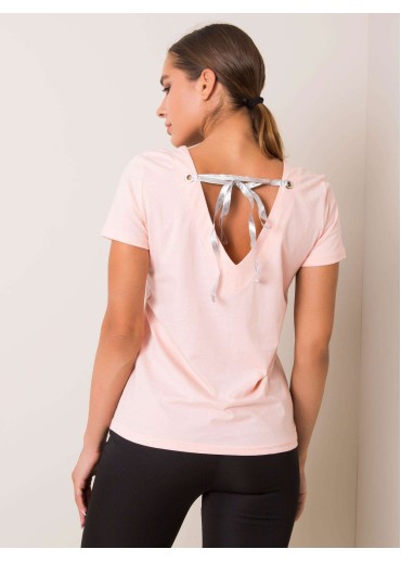 Broskyňovo ružové tričko s potlačou