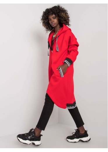 Červená asymetrická mikina