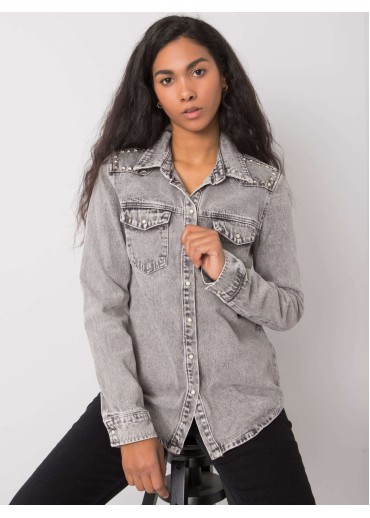 Sivá džínsová košeľa