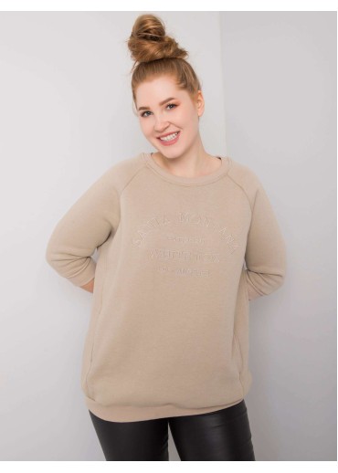 Béžovo hnedá pohodlná mikina