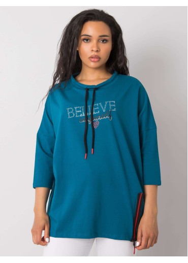 Modré tričko s potlačou