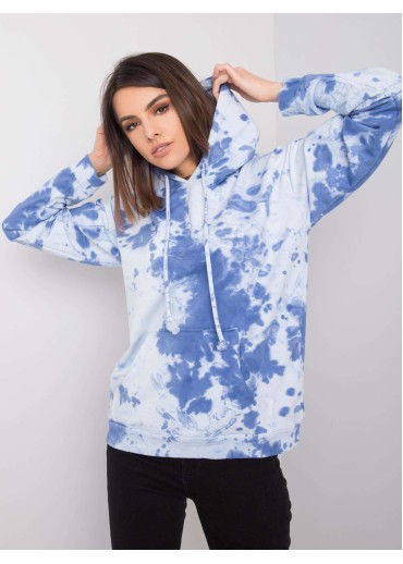 Svetlomodrá batikovaná mikina