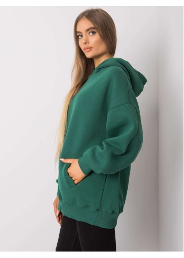 Tmavozelená basic mikina s kapucňou