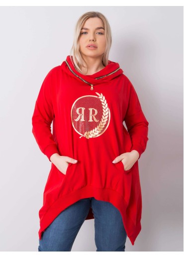 Červená mikina s kapucňou