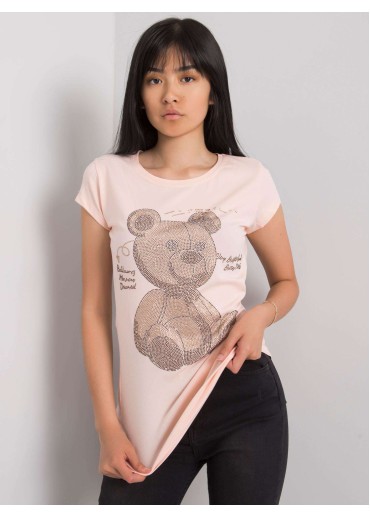 Púdrovo ružové bavlnené tričko