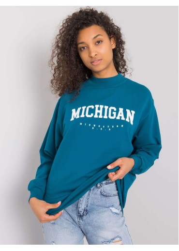 Kobaltovo modrá mikina so stojačikovým golierom