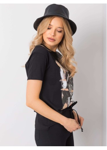 Čierne bavlnené tričko