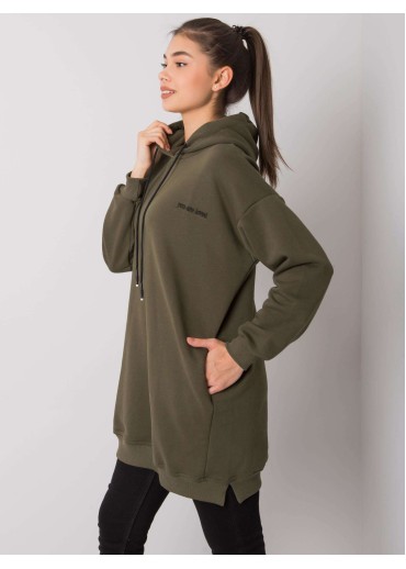 Khaki zelená predĺžená ONE SIZE mikina