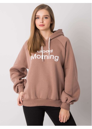 Hnedá oteplená mikina s kapucňou
