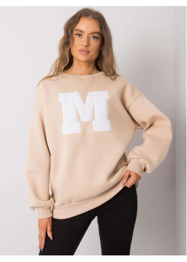 Béžovo hnedá mikina s nášivkou