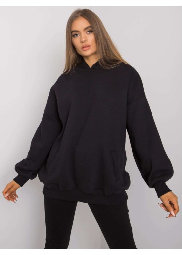 Čierna basic mikina s kapucňou