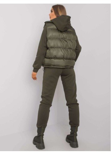 Khaki zelená tepláková súprava s vestou