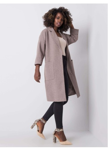 Hnedý kabát s opaskom