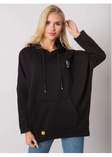 Čierna mikina s kapucňou