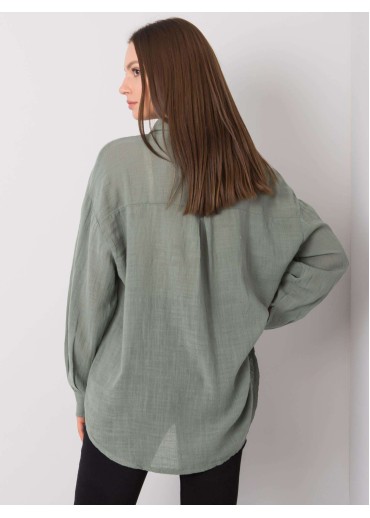 Khaki zelená predĺžená košeľa