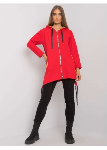 Červená asymetrická mikina