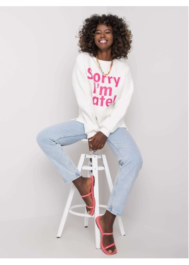 Smotanovo biela mikina s potlačou