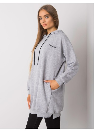 Sivá predĺžená ONE SIZE mikina