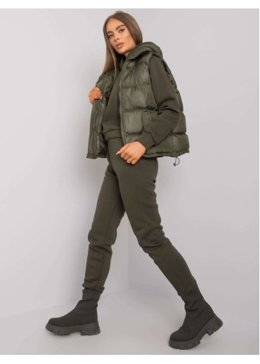 Khaki zelená tepláková súprava s vestou