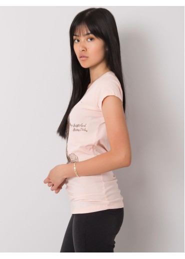 Púdrovo ružové bavlnené tričko