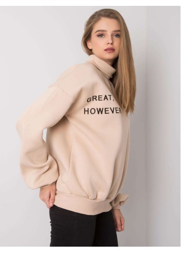 Béžovo hnedá mikina s rolákovým golierom