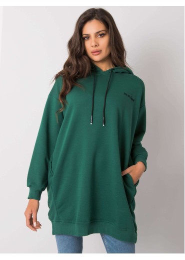 Tmavozelená predĺžená ONE SIZE mikina