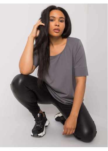 Tmavosivé bavlnené tričko over size