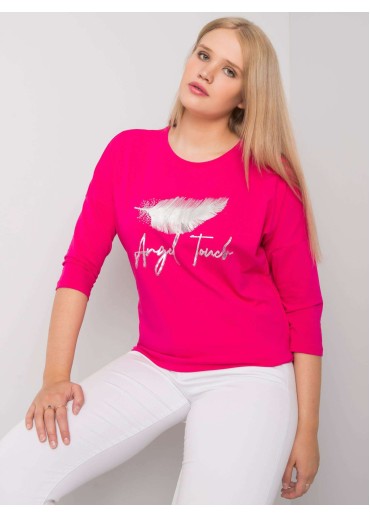 Fuchsiovo ružové tričko s 3/4 rukávom