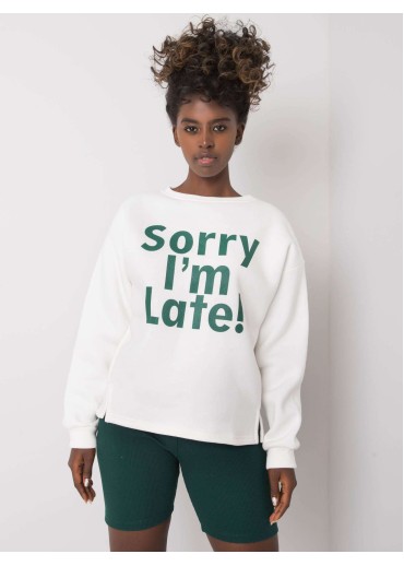 Smotanovo biela mikina s potlačou