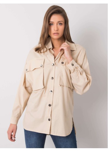 Béžovo hnedá asymetrická košeľa