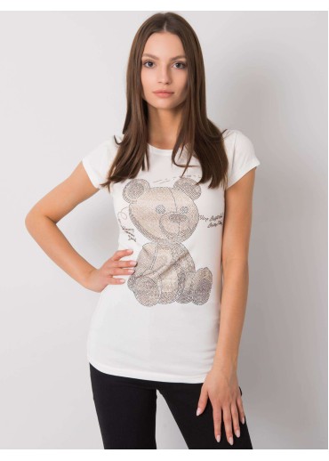 Smotanovo biele bavlnené tričko