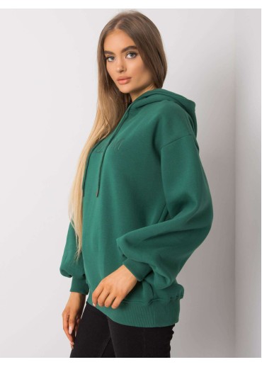 Tmavozelená basic mikina s kapucňou