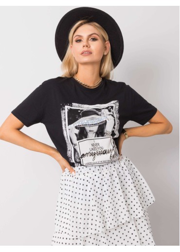 Čierne bavlnené tričko