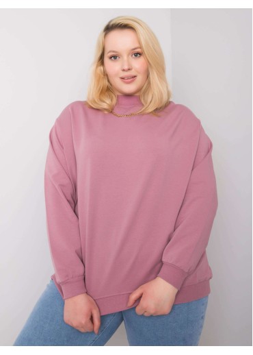 Tmavopúdrovo ružová bavlnená mikina