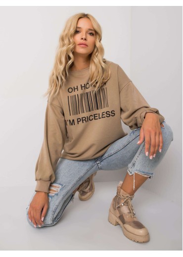 Smotanovo biela mikina s potlačou