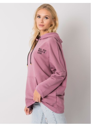 Tmavopúdrovo ružová mikina s kapucňou