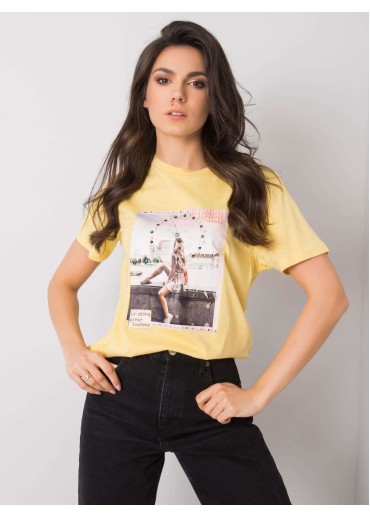 Žlté bavlnené tričko