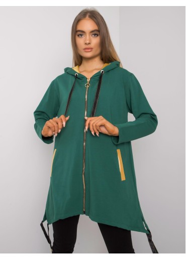 Tmavozelená asymetrická mikina