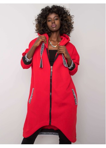 Červená asymetrická mikina