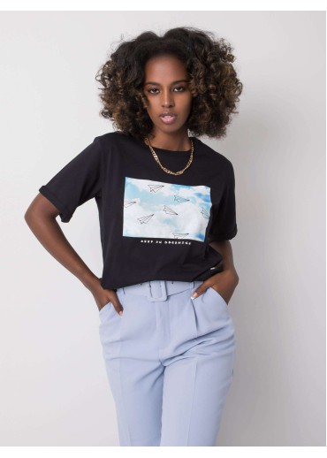 Čierne bavlnené tričko