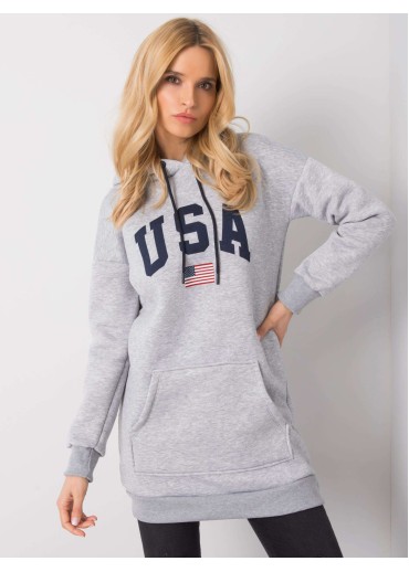 Sivá predĺžená mikina